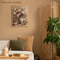 Tablou Canvas Vintage cu Flori Dazzlewall, Decorațiune de Perete în Stil Rural Francez pentru Baie, Dormitor, Living, 30x40 cm, Fără Ramă 3