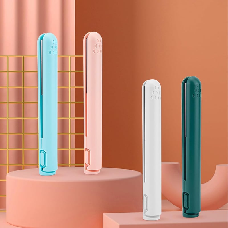 DAZZTIME 2in1 Mini Hajsütő és Göndörítő, Kerámia Göndörítő USB Töltéses Utazáshoz, Zöld