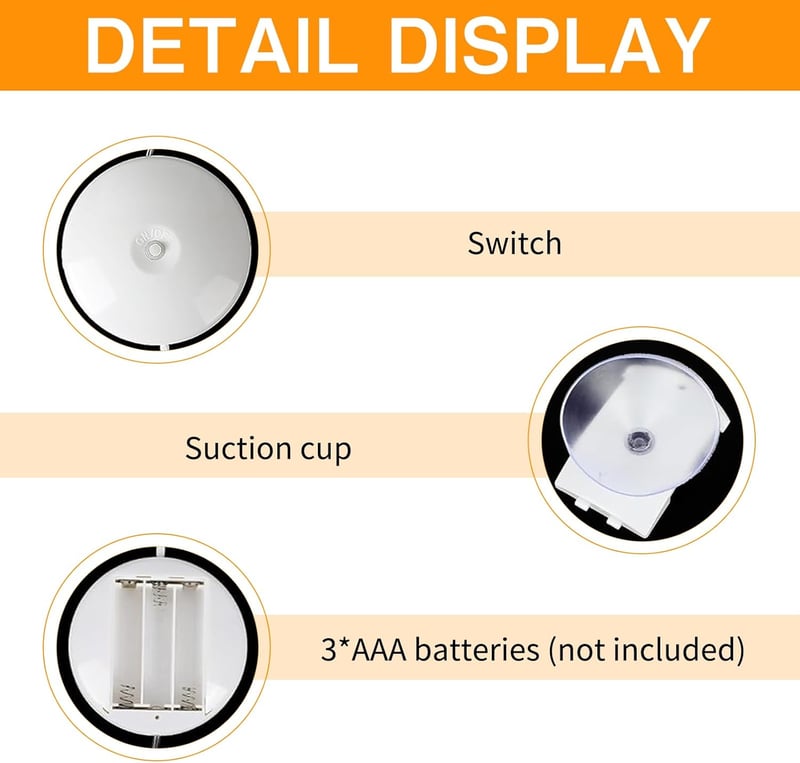 DAZZTIME Karácsonyi Ablakdísz Világítás - 6 db LED Tapadókorongos Fény, Meleg Színű Ablakdekoráció, Energiatakarékos Ünnepi Világítás