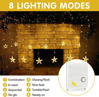 DAZZTIME LED Csillag Fényfüzér - Ablakdísz Távirányítóval, 8 Világítási Móddal, Időzítővel - Karácsonyi Dekoráció, Esküvői Kellék, Hálószoba 5