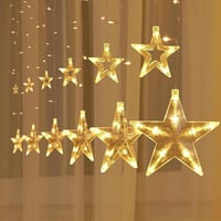 DAZZTIME LED Csillag Fényfüzér - Ablakdísz Távirányítóval, 8 Világítási Móddal, Időzítővel - Karácsonyi Dekoráció, Esküvői Kellék, Hálószoba 1