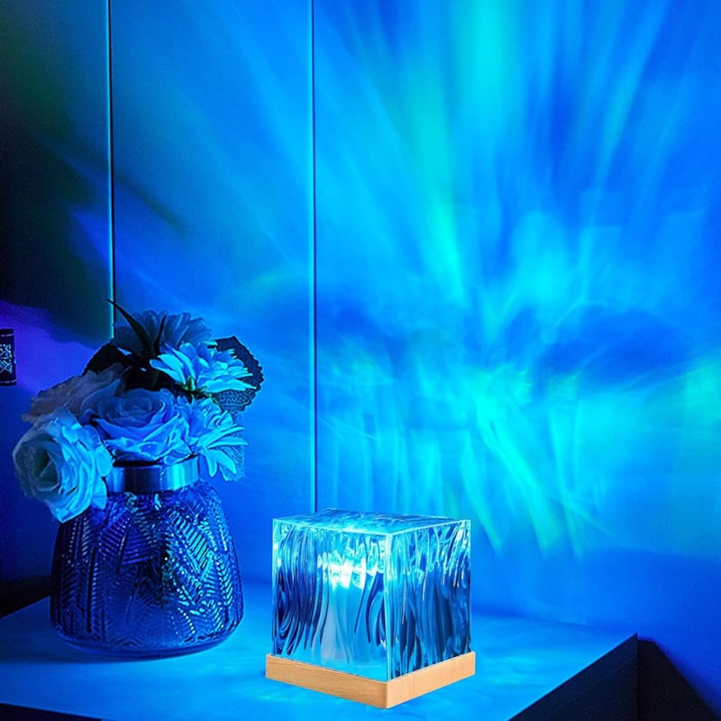 DAZZTIME LED Kristály Asztali Lámpa Csillagos Égbolt Projektor Aurora Hatás - Northern Lights