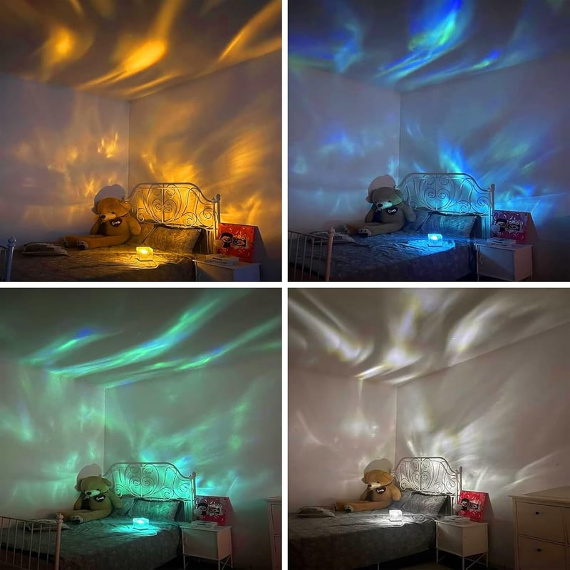 DAZZTIME LED Kristály Asztali Lámpa Csillagos Égbolt Projektor Aurora Hatás - Northern Lights