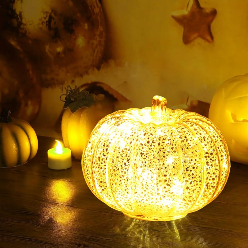DAZZTIME Világító Tökdekoráció Őszi Dekoráció Halloween Asztal Díszítés