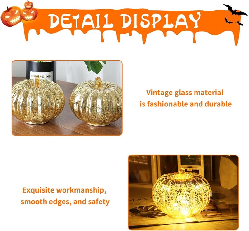 DAZZTIME Világító Tökdekoráció Őszi Dekoráció Halloween Asztal Díszítés