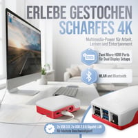 Kit de pornire db-tronic Raspberry Pi 4 1GB 64GB | Sursă de alimentare 15W | Carcasă roșu/alb | Radiator | Cablu Micro HDMI 4K | Smart Home, Retro Gaming 6