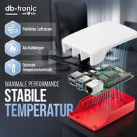 Kit de pornire db-tronic Raspberry Pi 4 1GB 64GB | Sursă de alimentare 15W | Carcasă roșu/alb | Radiator | Cablu Micro HDMI 4K | Smart Home, Retro Gaming 3