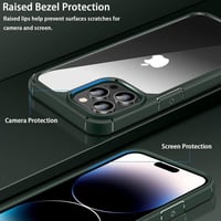 iPhone 14 Pro Védőtok Szett: Zöld Tok, Képernyő- és Kameravédő 3