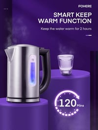 Színváltós LED-es vízforraló 2200W, 1,7L, 5 hőfokkal, melegen tartás funkcióval 4