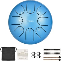 LEKATO Acél Nyelv Dob 15,2 cm 8 Hangú C-Hangnemben - Kék Meditációs Hangdob Jógához, Hangterápiához, Kezdőknek Ütőkkel és Kiegészítőkkel 2