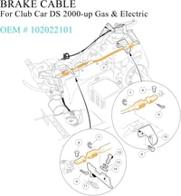 Club Car DS golfkocsi fékkábel szett, 42", 2000-től, benzines és elektromos 2