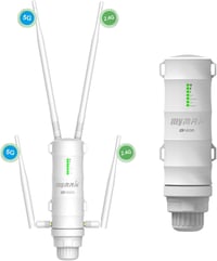 TamperSeals Group AC1200 Kültéri WiFi Jelerősítő - Dual-Band 2.4+5GHz 1200Mbps PoE Access Point, Időjárásálló IP65, 500m Hatótáv, Mesh Támog 1