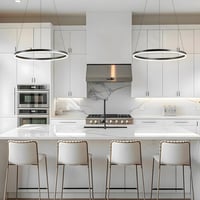 YYUTLUO Modern LED Gyűrű Csillár - 60 cm Fekete-Arany Fém-Akril Függőlámpa, 29W, 2500 Lumen, 2.4G Távirányítós Fényerőszabályzás, Nappali, H 8