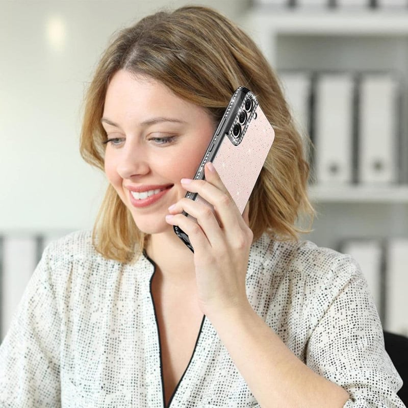 Samsung Galaxy S22 Csillámos Tok Kameravédővel és Strasszkövekkel