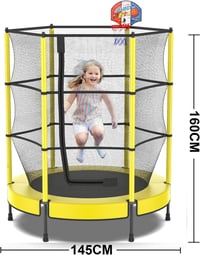PILIN Gyerek Trambulin Kosárlabda Palánkkal, 145cm Kültéri Rugós Ugrálóháló 2