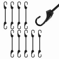 Akicderu Súprava 11 gumových lán s hákmi, čierne expandéry, elastické upevňovacie popruhy s robustnými plastovými hákmi, 10 cm 1