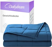 Dailydream Súlyozott Takaró 10,2 kg - Kék Üveggyöngy Töltetű Nyugtató Paplan 200x155 cm - Allergiamentes Pamut Anyagból Készült Relaxáló Alv 1