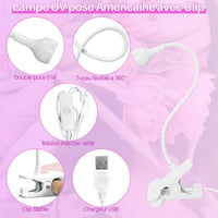 ASENTER 5W UV Műköröm Lámpa Fehér Csipesszel - Mini LED Lámpa Műgyanta és Műköröm Ragasztó Szárításához Otthoni és Szalonhasználatra 4