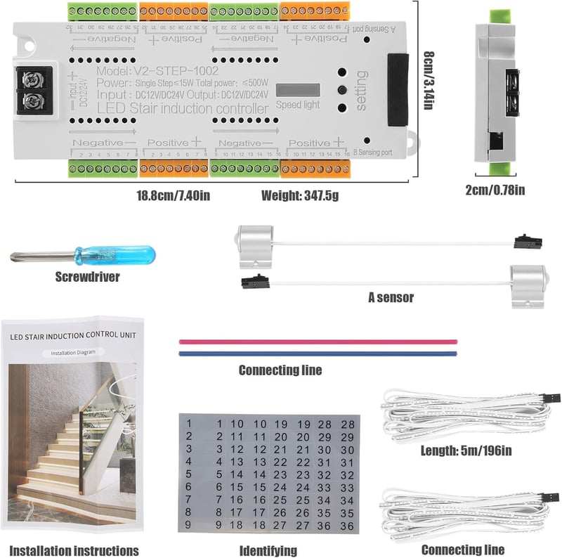 Xiaomi LED mozgásérzékelős szalag, 32 fokozatú fényerő, beltéri éjjeli fény, 12V/24V (fehér/piros)
