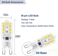 Jaenmsa G9 LED izzó 6 db-os csomag, 3W, hideg fehér fény 2