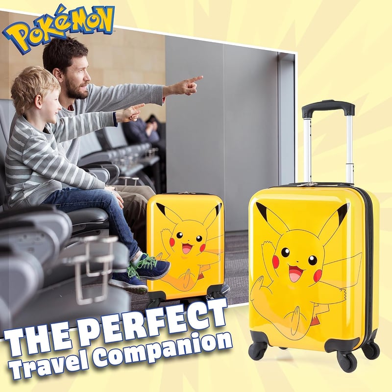 Pokémon Pikachu Gurulós Bőrönd Gyerekeknek - 4 Kerekű Utazótáska
