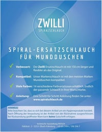 Braun szájzuhanyhoz való fehér spirál pótcső 2