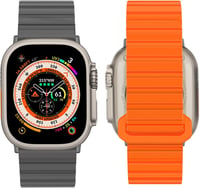 Apple Watch szilikon szíj mágneses csattal - 38-49mm, szürke-narancs 2