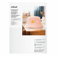 Cricut Nyomtatható Vasalható Fólia Világos Anyagokhoz, A4, Tintasugaras Nyomtatóhoz, 5 db, 21x29,7 cm, Cricut Joy Xtra, Explore, Maker 2