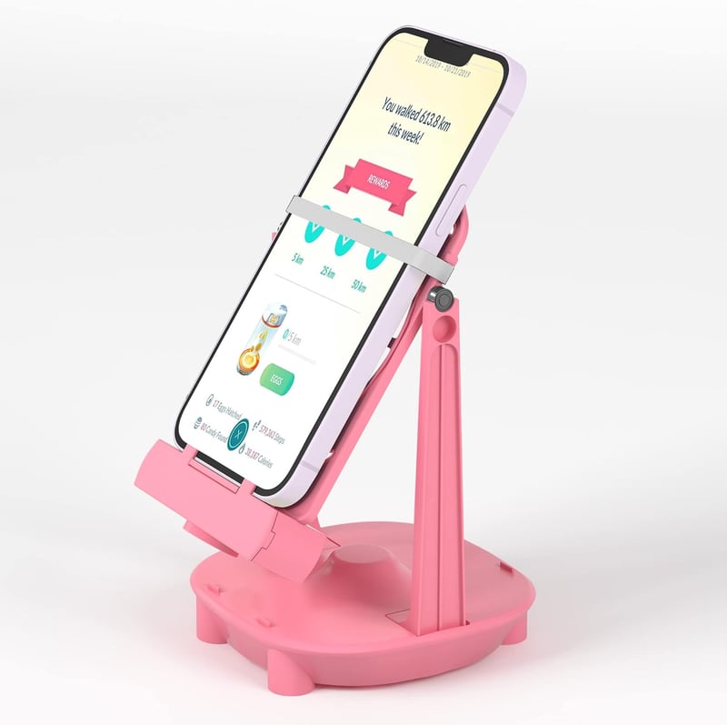 Rózsaszín NEWZEROL lépésszámláló USB-vel, 2 telefon támogatással