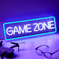NELUX Game Zone Neon LED Világító Dekoráció - USB Csatlakozós Fali Lámpa Fényerőszabályzóval Gamer Szobába, Játékterembe 1