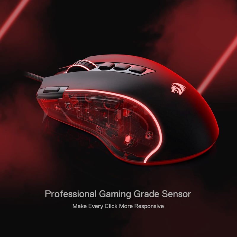Redragon M612 Predator RGB gamer egér, 8000 DPI, 11 programozható gomb