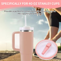 Gurfzcyuoo Stanley Pohár Fedél 40 oz Bögrékhez, 2 db Szivárgásmentes Tető 2 Szívószállal, Újrahasználható Porvédő Kiegészítő 5