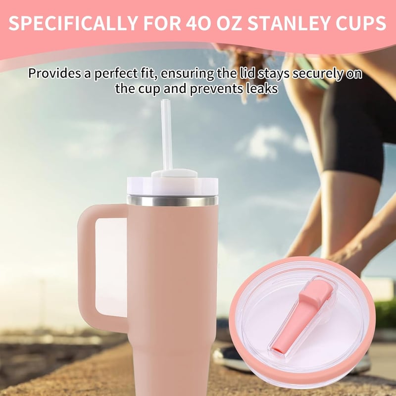 Gurfzcyuoo Stanley Pohár Fedél 40 oz Bögrékhez, 2 db Szivárgásmentes Tető 2 Szívószállal, Újrahasználható Porvédő Kiegészítő