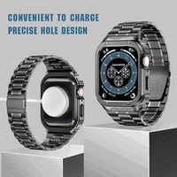 MioHHR Ütésálló fém szíj és tok Apple Watch 45mm-hez - Űrszürke, Series 8/7 férfi 4