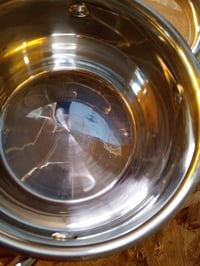 Cratiță din oțel inoxidabil Florina Oliver cu capac din sticlă, 14 cm, 1,3 L, pentru plită cu inducție, gaz, electrică și ceramică, cu gradație interioară 2