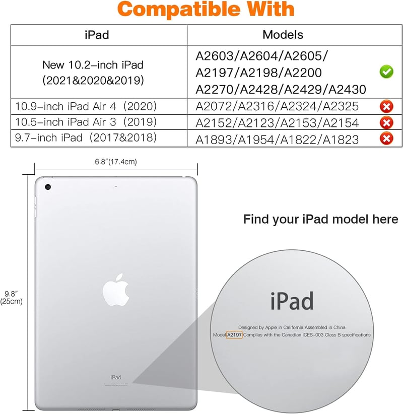 iPad 10,2" Védőtok Beépített Kijelzővédővel - MoKo Égkék Tok 7-9. Generációs iPadhez