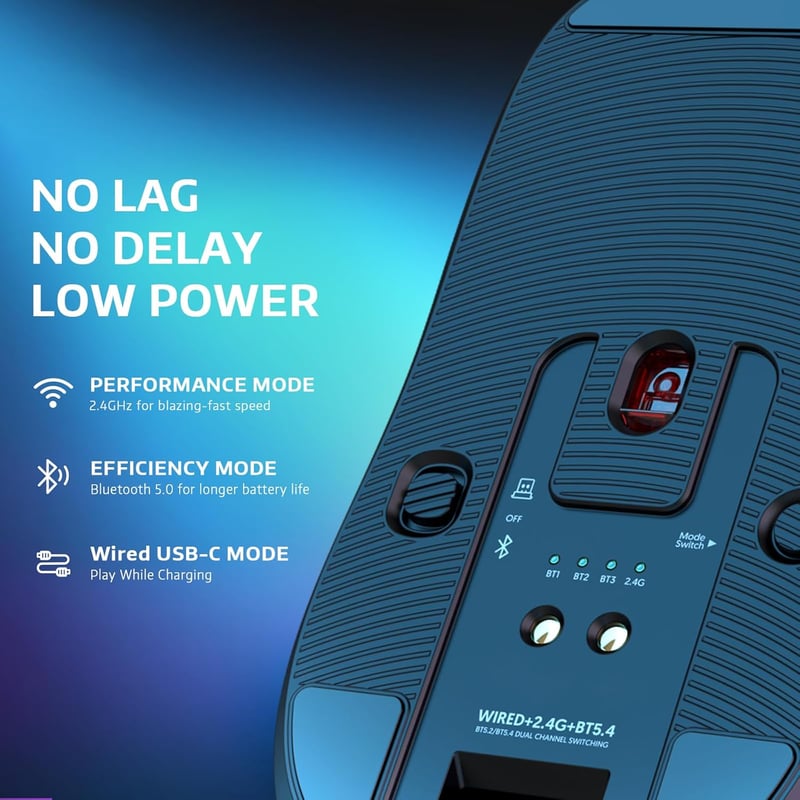 VGN GAMEPOWER Attack Shark X6 Vezeték Nélküli Gamer Egér, 49g Ultrakönnyű, RGB Töltőállomás, 26000DPI, PixArt PAW3395, 3 Csatlakozási Mód, 2