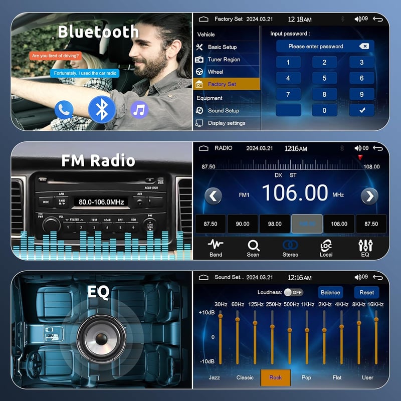 Vezeték nélküli Carplay autórádió 1 DIN Android tükrözéssel, 5" kijelzővel, Bluetooth kihangosítóval, FM rádióval, tolatókamerával 