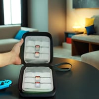 DBCOAST Nintendo Switch Játéktároló Tok - 72 Játékkártya Tárolására Alkalmas Átlátszó Tartó - Strapabíró EVA Anyagból - Szürke 3