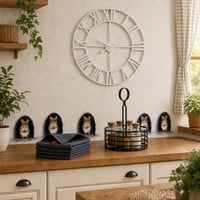 Pachet Decor Bucătărie: 5 autocolante 3D + 6 lavete + ceas 60 cm + coș condimente 1