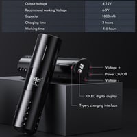 TATELF Vezeték Nélküli Tetoválógép Szett - 1800 mAh Akkumulátor, 20 Tűpatron, 100 Gépvédő, Gyakorlóbőr 4