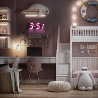 COVERY 3D LED digitális falióra 25,4 cm-es számokkal, éjjeli fénnyel, lányoknak 5