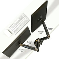 NB North Bayou F160 Dupla Monitortartó Kar 17-27" Képernyőkhöz - Gázrugós, 360° Forgatható, 2-9 kg Teherbírású VESA Kompatibilis Asztali Áll 3