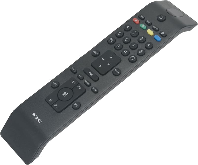 ALLIMITY Univerzális Távirányító Inno Hit TV-hez - Kompatibilis IH22914T19B, IH26916T17B és Más Modellekkel, 10m Hatótávolság, Ergonomikus