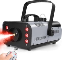 U`King 1200W Füstgép 6 RGB LED Világítással - Vezeték Nélküli Távirányítóval, 8m Hatótávolság, 1L Tartály, Fém Ház, DJ Partykhoz, Koncertekh 1