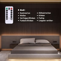 DBFAIRY 2m LED szalag távirányítóval, 60 LED meleg fehér vízálló dekoráció 5