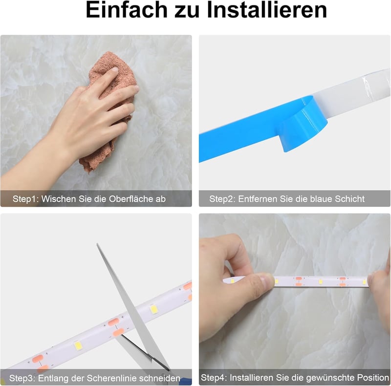 DBFAIRY 2m LED szalag távirányítóval, 60 LED meleg fehér vízálló dekoráció