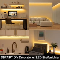 DBFAIRY 2m LED szalag távirányítóval, 60 LED meleg fehér vízálló dekoráció 3