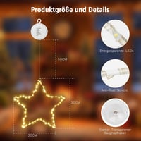 DBFAIRY Karácsonyi Csillag Ablakdísz 120 LED-es 2 db Időzítővel Elemről Működő 6