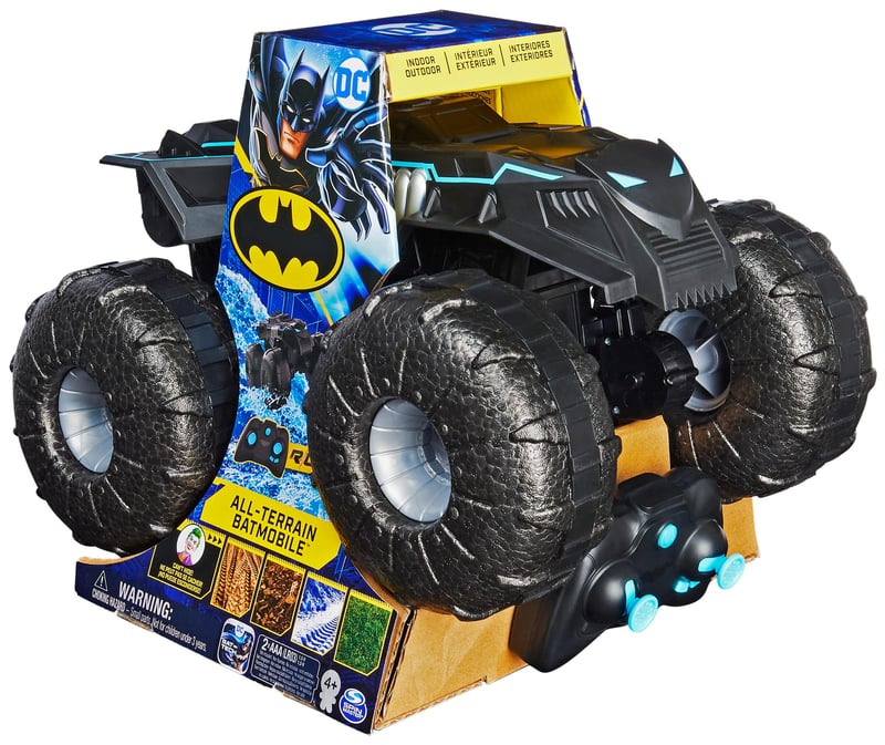 Vehicul amfibiu telecomandat DC Batman All-Terrain Batmobile - cu loc pentru figurină de acțiune de 10 cm